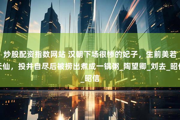 炒股配资指数网站 汉朝下场很惨的妃子，生前美若天仙，投井自尽后被捞出煮成一锅粥_陶望卿_刘去_昭信